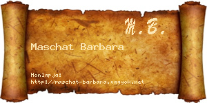 Maschat Barbara névjegykártya